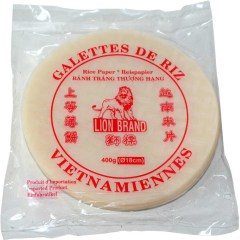 Sachet plastique de Galettes de Riz 18 cm 400G LION BRAND