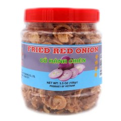 Pot en plastique souple d'Oignons Rouges Frits 100G ASIAN BOY
