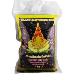 Sachet plastique de Riz Gluant Noir 1KG ROYAL THAI